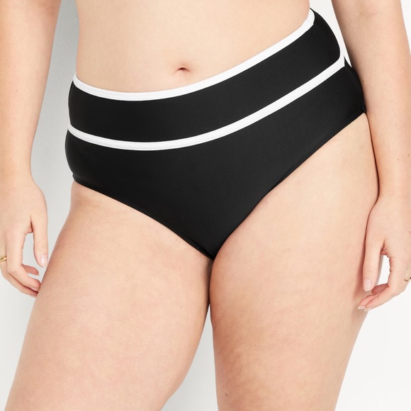 NWT OLD NAVY High-Waisted Bikini Swim Bottoms Color: Black Jack - Picture 5 of 10